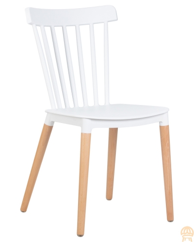 Стул обеденный DOBRIN THEO* ножки светлый бук Белый W-02